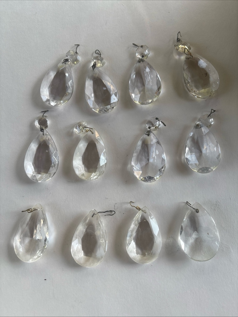 Clear Teardrop Crystal Prisms - oval 2-2.5”